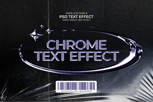 Chrome Text Effect PSD