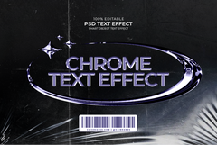 Chrome Text Effect PSD